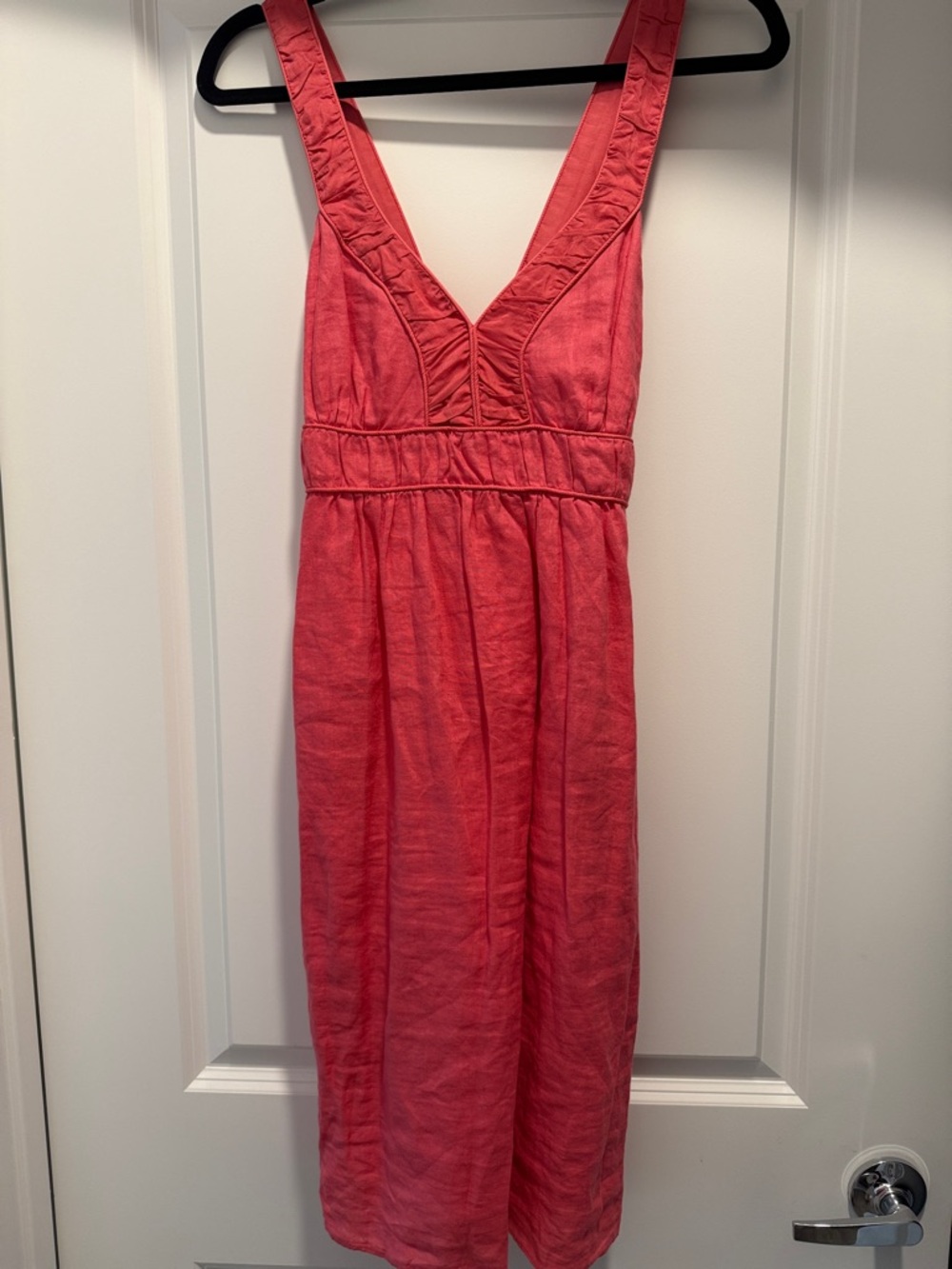 Banana Republic Coral Pink Linen Midi Dress